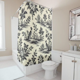 Rideaux De Douche Decorative French toile pattern