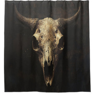 Rideaux De Douche Découpage gothique du crâne taureau