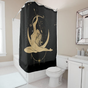 Rideaux De Douche Déesse du Zodiaque   Astrologie Sagittaire Or Cosm