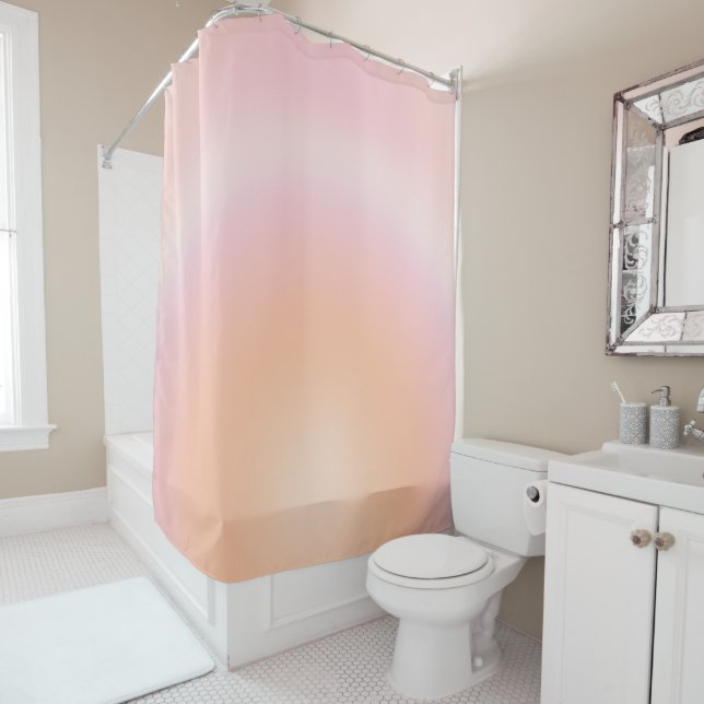 Rideaux De Douche Dégradé Fuzz Peach (En situation)