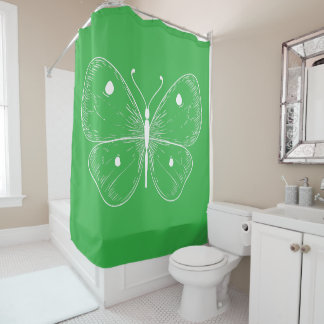 Rideaux De Douche Delicate Sketch Butterfly