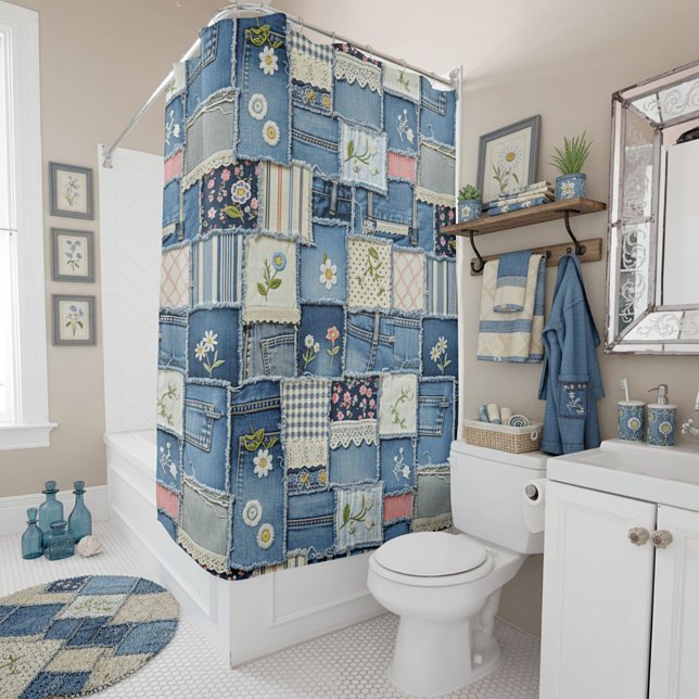 Rideaux De Douche Denim Patchwork (Créateur téléchargé)