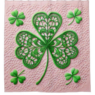 Rideaux De Douche Dentelle de coquette florale shamrock Saint Patric