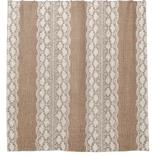 Rideaux De Douche Dentelle off-White : Burlap Texture
