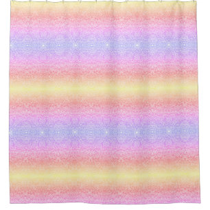Rideaux De Douche Dentelle séquentielle dégradé motif or rose violet