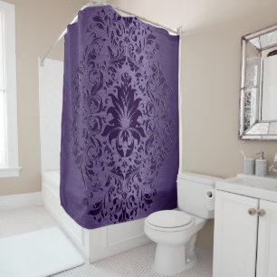 Rideaux De Douche Dentelle violette en aluminium brossé métallisé vi