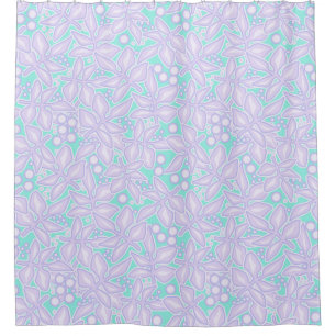 Rideaux De Douche Dentelles de fleurs violettes florales inaltérable