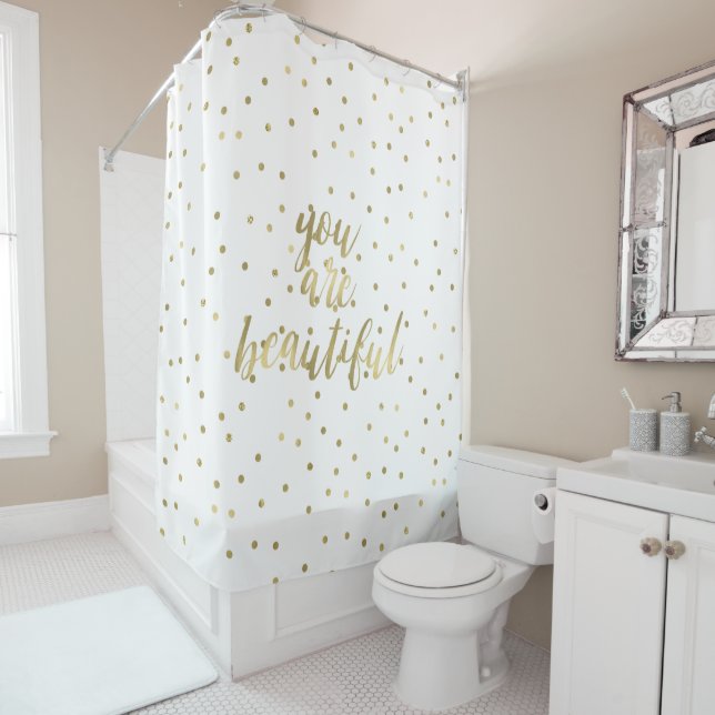 Rideaux De Douche Des confettis d'étincelle d'or vous êtes beaux (En situation)