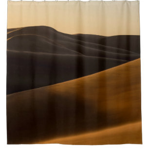 RIDEAUX DE DOUCHE DÉSERT PENDANT LE COUCHER DE SOLEIL