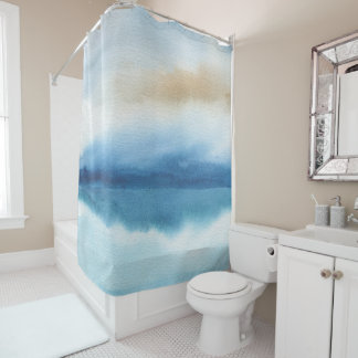 Rideaux De Douche Design Abstrait du lac Watercolor
