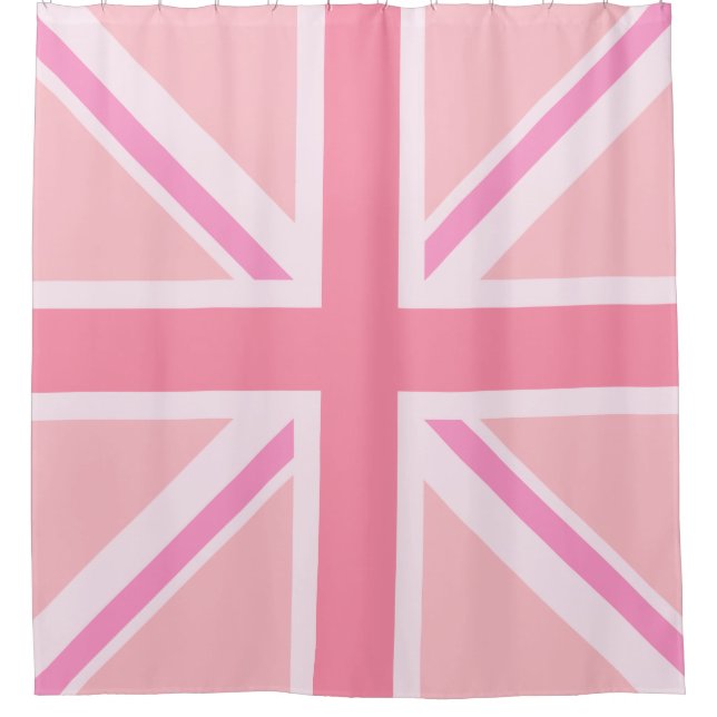 Rideaux De Douche Design Carré Union Jack rose/Drapeau (Devant)