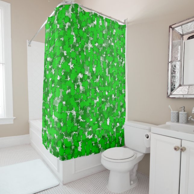 Rideaux De Douche Design d'art Abstrait Foliage vert (En situation)