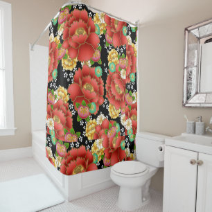 Rideaux De Douche Design d'impression japonais - motif kimono