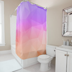 Rideaux De Douche Design géométrique moderne Gradation violet à rose