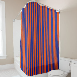 Rideaux De Douche Design Motif Orange Blue