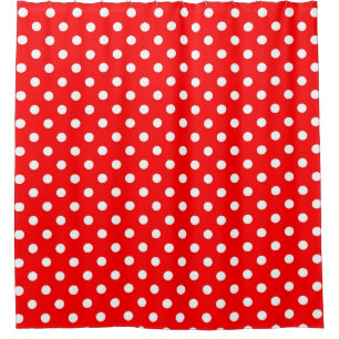 Rideaux De Douche Design Pois blanc rouge