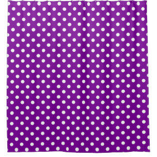 Rideaux De Douche Design Pois violet blanc