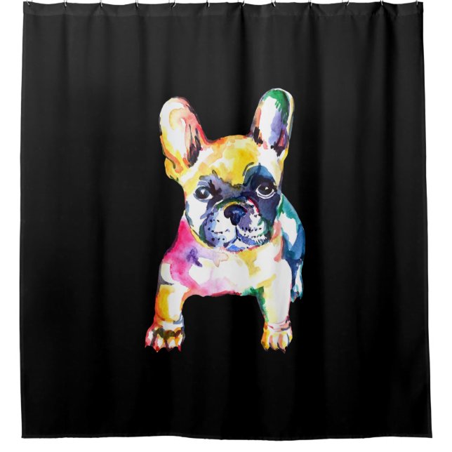 Rideaux De Douche Dessin à la main de Bulldog Français (Devant)