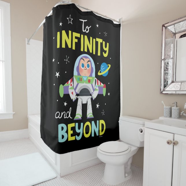 Rideaux De Douche Dessin de Buzz | Vers l'infini et au-delà (En situation)