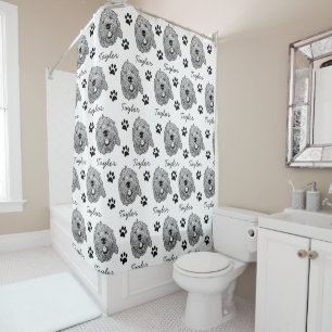 Rideaux De Douche Dessin personnalisé Goldendoodle Chien