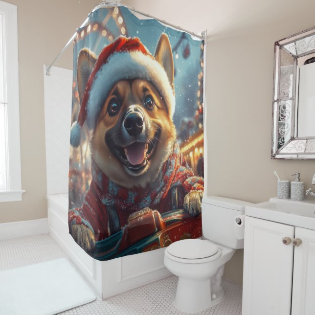 Rideaux De Douche Dessous de verre roulette de chien Malinois belge  (En situation)