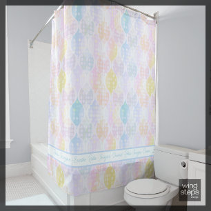 Rideaux De Douche Détendez-vous Imagine Dream Polka Dot Ogee Rose Bl