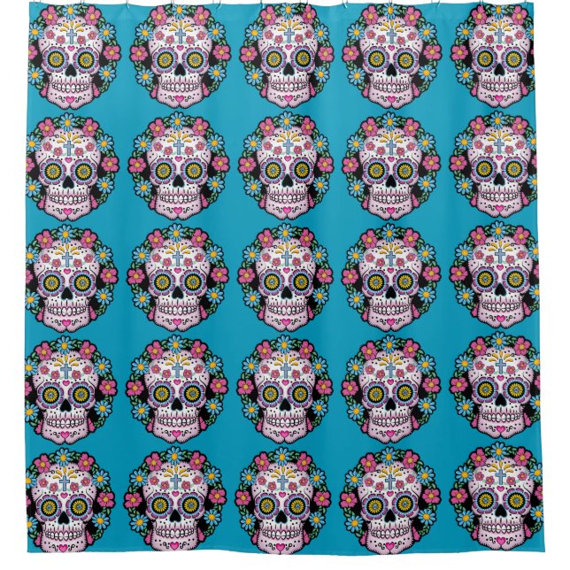 Rideaux De Douche Dia de los Muertos Crâne à sucre (Devant)