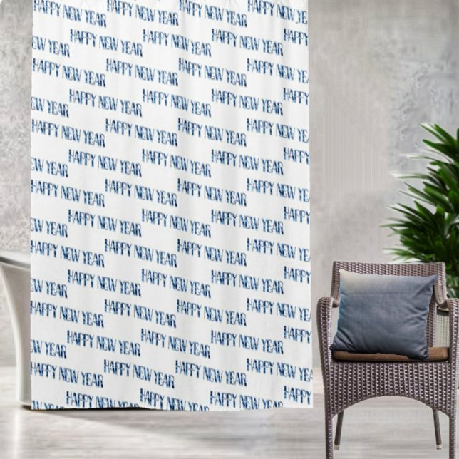 Rideaux De Douche Diamant bleu HNY (Shower in style, and also, welcome in the New Year, with your HNY Blue Diamond Shower Curtain!)