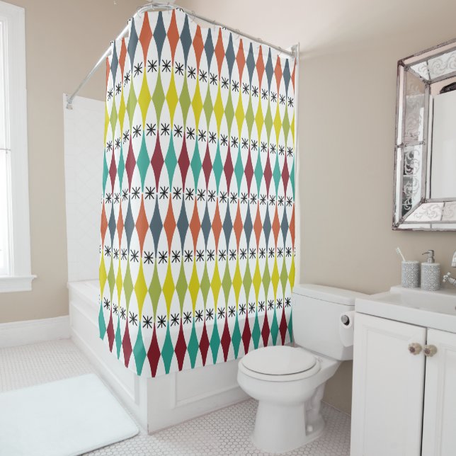 Rideaux De Douche Diamants et Starburts (En situation)