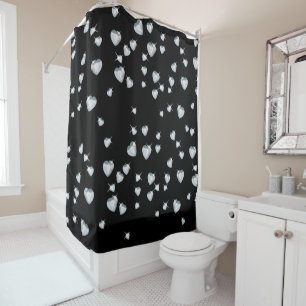 Rideaux De Douche Diamants étincelants du coeur