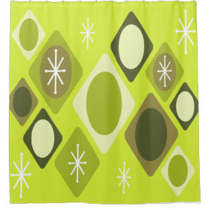 Rideaux De Douche Diamants Ovales Starburts Chartreuse