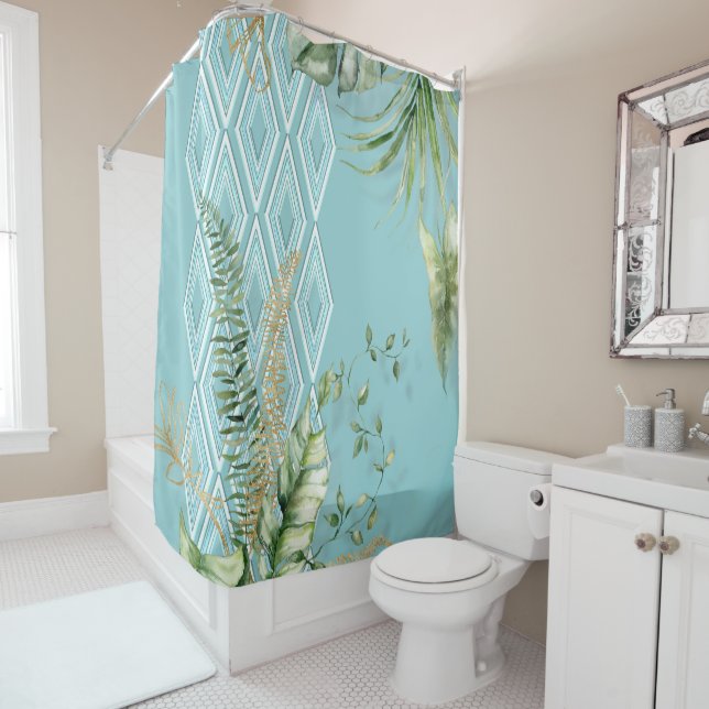 Rideaux De Douche Diamants tropicaux (En situation)