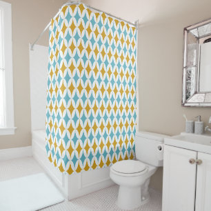 Rideaux De Douche Diamètre orange Turquoise Cercles milieu du siècle