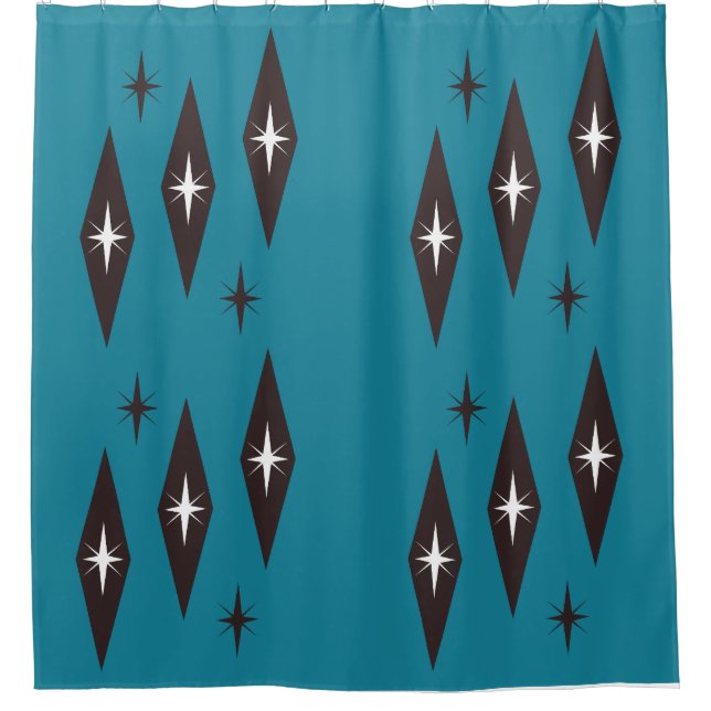 Rideaux De Douche Diamonds Motif atomique des années 50 (Devant)