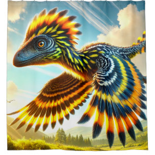 Rideaux De Douche Dinosaur Bird
