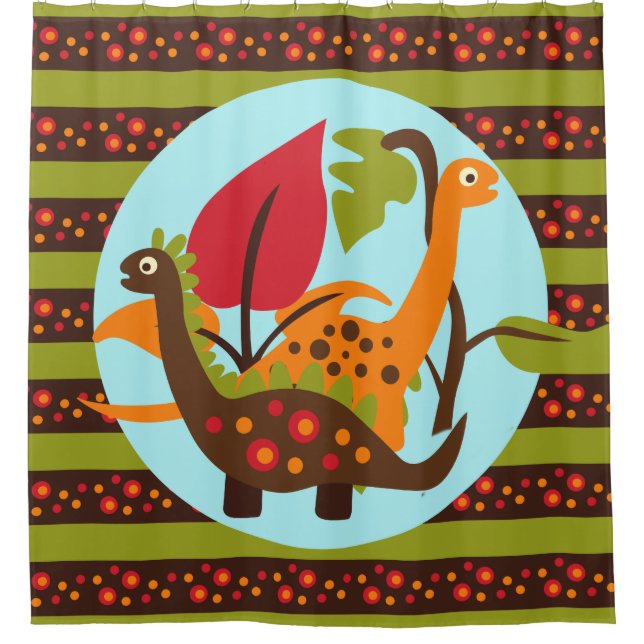 Rideaux De Douche Dinosaures préhistoriques (Devant)