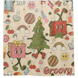 Rideaux De Douche Disco super vintage arbre de noël