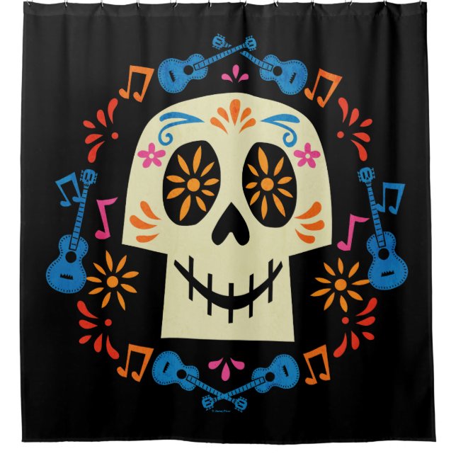 Rideaux De Douche Disney Pixar Coco| Crâne de sucre gothique (Devant)