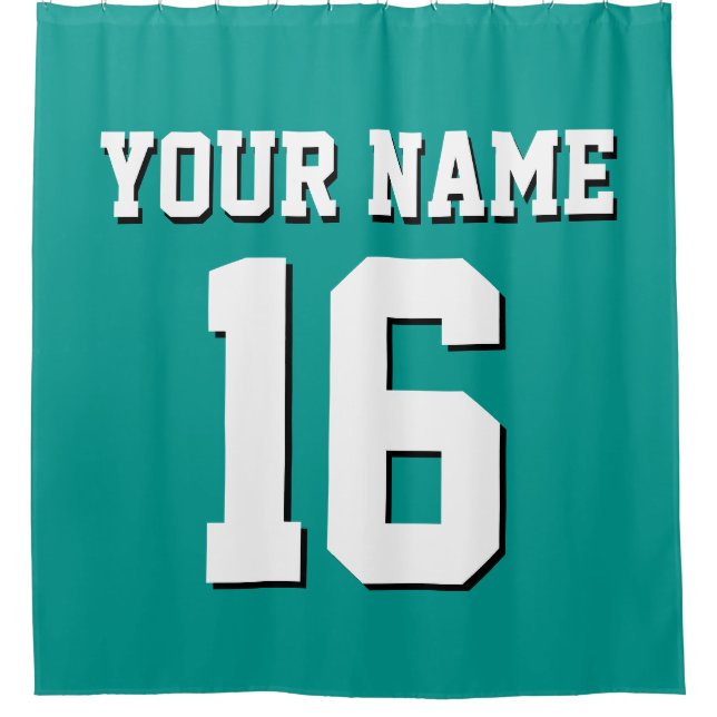 Rideaux De Douche Dk Turquoise White Sports Jersey Team Jersey (Devant)