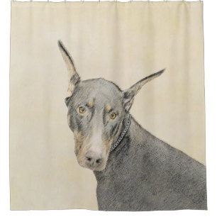 Rideaux De Douche Doberman Pinscher Peinture - Art Chien original