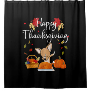 Rideaux De Douche Dog Turkey Happy Thanksgiving