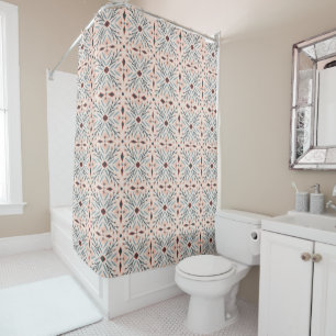 Rideaux De Douche Dolores Carreaux Motif rose