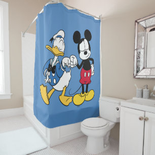 Rideaux De Douche Donald Duck & Mickey Poing Bump