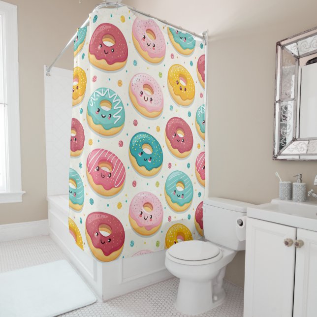 Rideaux De Douche Donut Pattern (En situation)