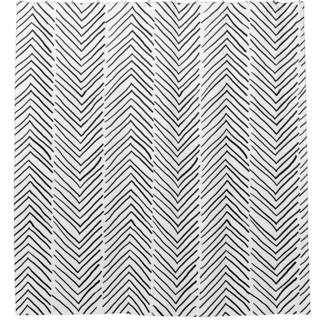 Rideaux De Douche Doodé artisanal Herringbone Boho Scandi minimal (Devant)