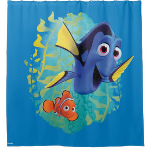 Rideaux De Douche Dory et Nemo Nager avec ses amis