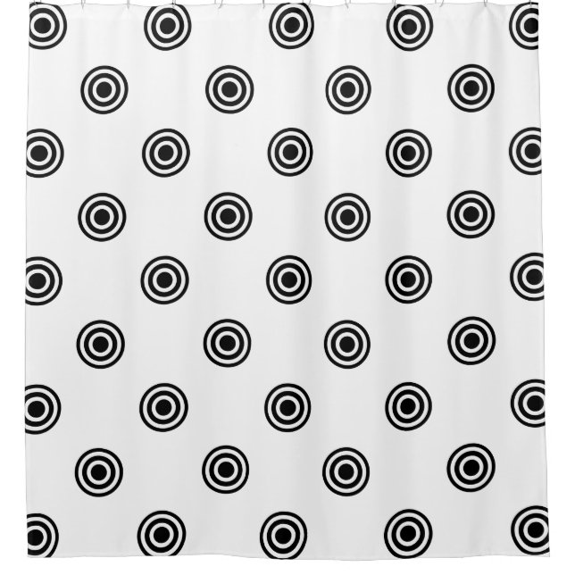 Rideaux De Douche Dots noir & blanc cible + votre backgr. & idée (Devant)