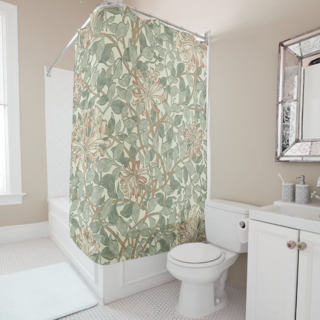 Rideaux De Douche Douce Chèvre Vintage William Morris Chèvrefeuille (En situation)