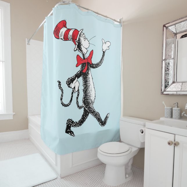 Rideaux De Douche Dr Seuss | Chat dans la marche des chats Casquette (En situation)