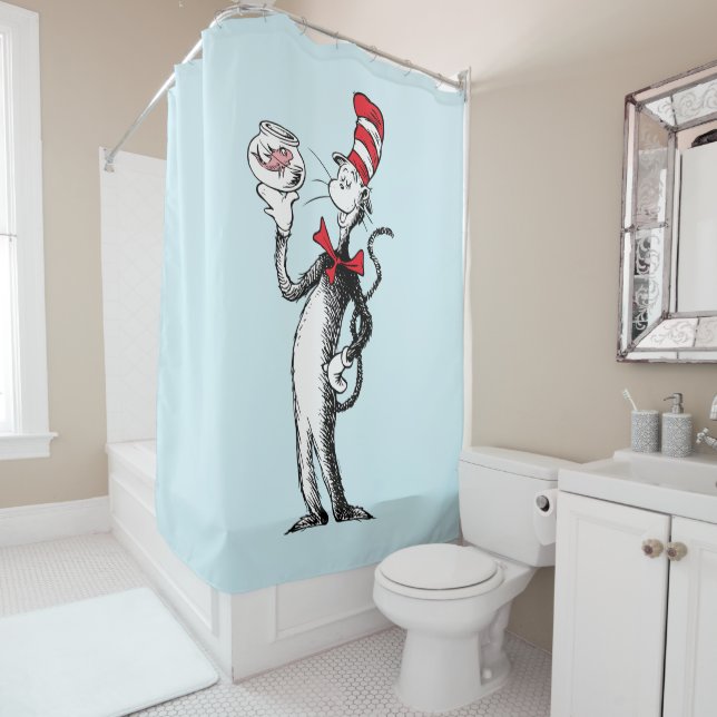 Rideaux De Douche Dr Seuss | Chat dans le Casquette & Krinklebine (En situation)